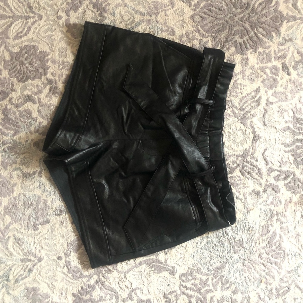 Urban Outfitters Belted Faux Leather Shorts